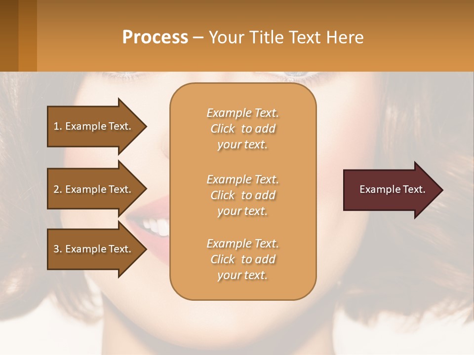 A Beautiful Woman With Blue Eyes And A Smile On Her Face PowerPoint Template