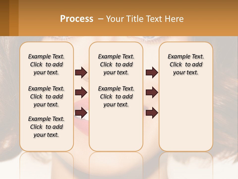 A Beautiful Woman With Blue Eyes And A Smile On Her Face PowerPoint Template