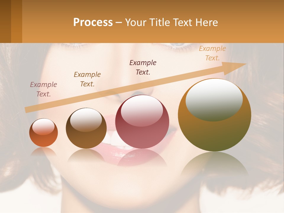 A Beautiful Woman With Blue Eyes And A Smile On Her Face PowerPoint Template