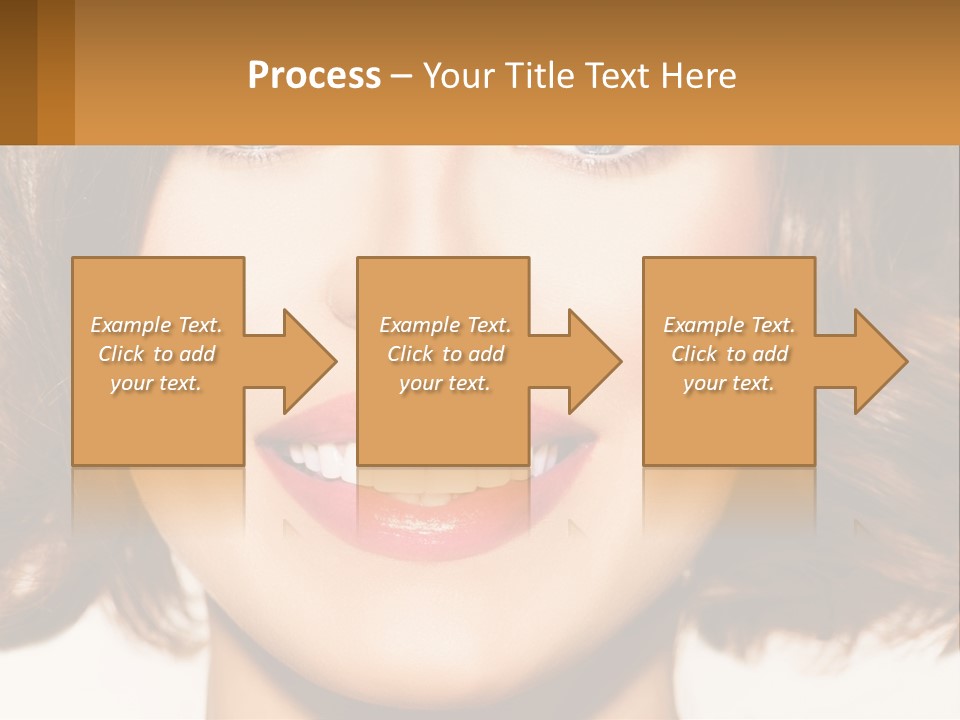A Beautiful Woman With Blue Eyes And A Smile On Her Face PowerPoint Template