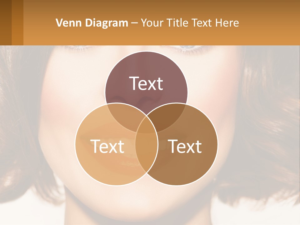 A Beautiful Woman With Blue Eyes And A Smile On Her Face PowerPoint Template