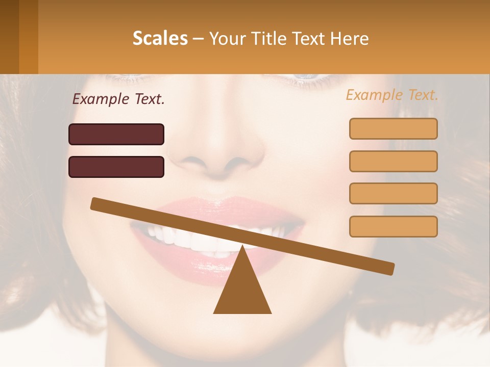 A Beautiful Woman With Blue Eyes And A Smile On Her Face PowerPoint Template