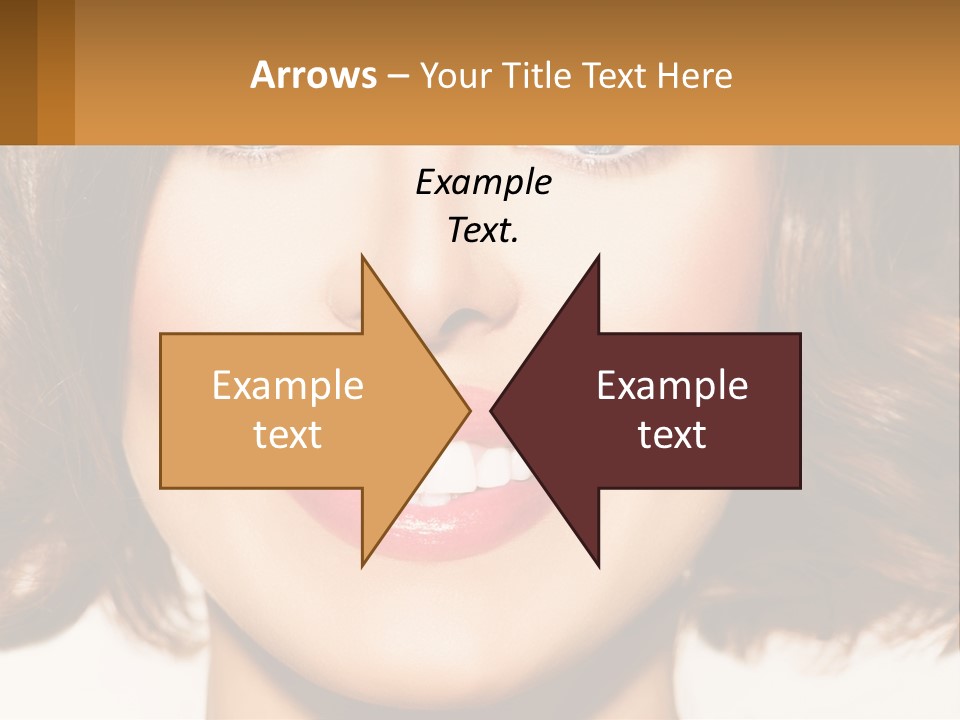 A Beautiful Woman With Blue Eyes And A Smile On Her Face PowerPoint Template