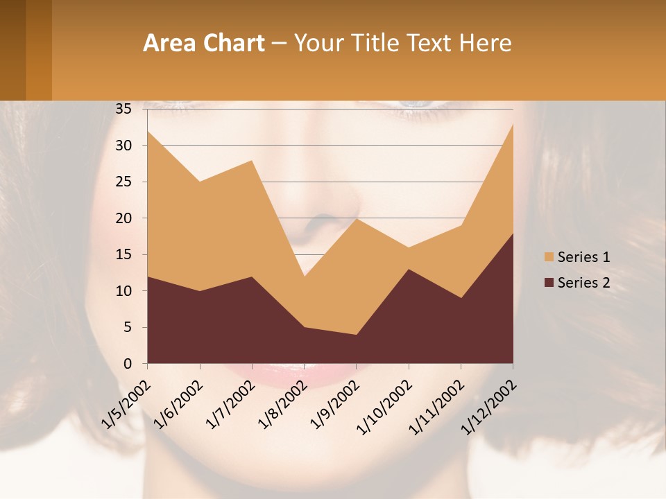 A Beautiful Woman With Blue Eyes And A Smile On Her Face PowerPoint Template