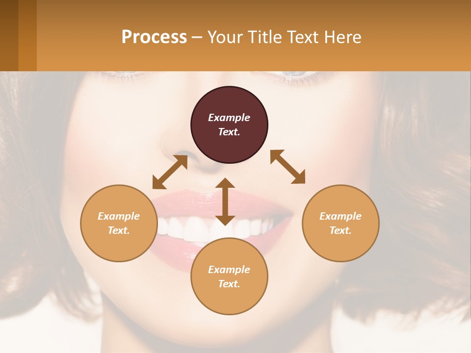 A Beautiful Woman With Blue Eyes And A Smile On Her Face PowerPoint Template