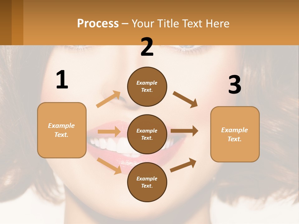 A Beautiful Woman With Blue Eyes And A Smile On Her Face PowerPoint Template