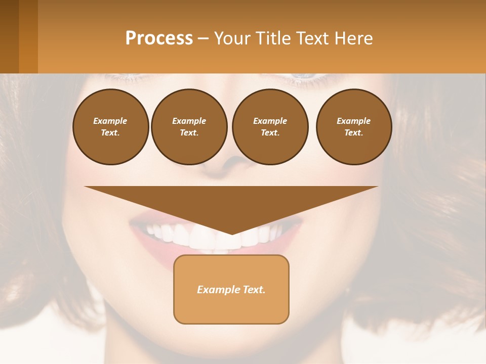 A Beautiful Woman With Blue Eyes And A Smile On Her Face PowerPoint Template
