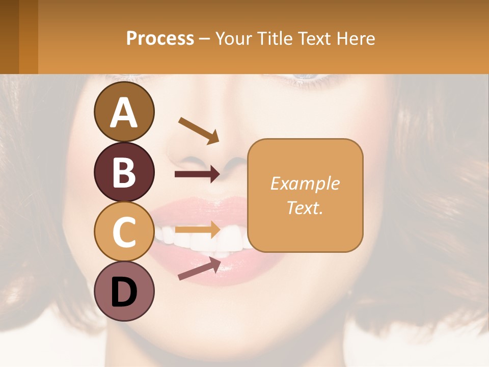 A Beautiful Woman With Blue Eyes And A Smile On Her Face PowerPoint Template