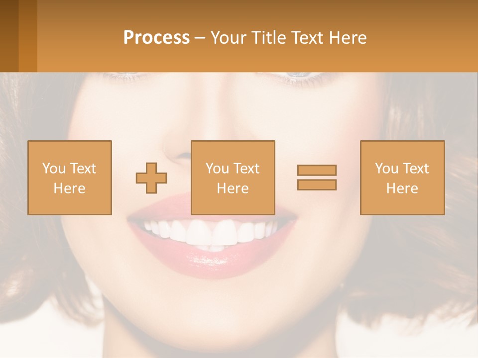 A Beautiful Woman With Blue Eyes And A Smile On Her Face PowerPoint Template