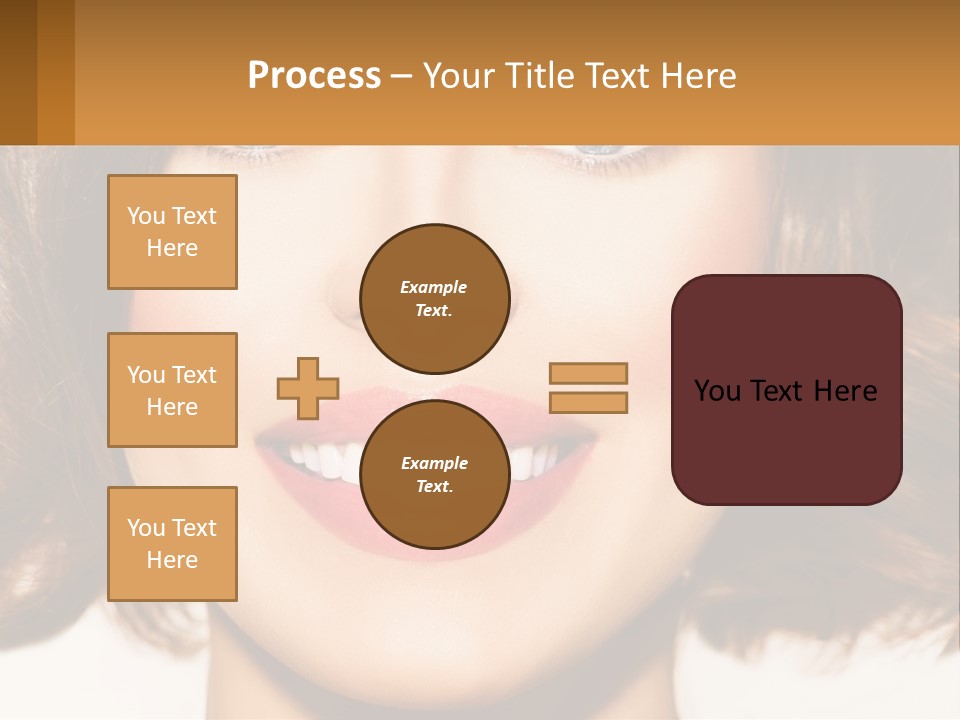 A Beautiful Woman With Blue Eyes And A Smile On Her Face PowerPoint Template