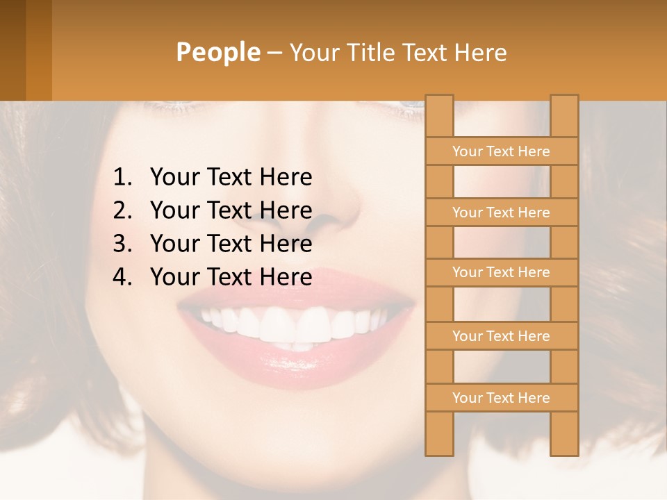 A Beautiful Woman With Blue Eyes And A Smile On Her Face PowerPoint Template