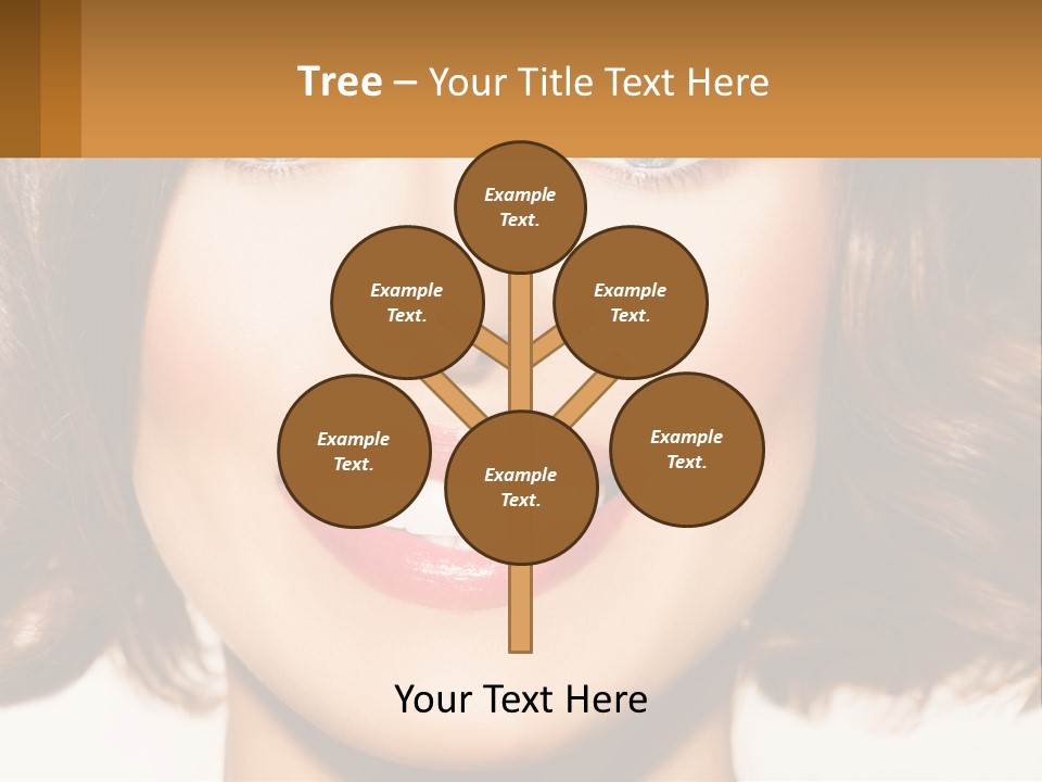 A Beautiful Woman With Blue Eyes And A Smile On Her Face PowerPoint Template