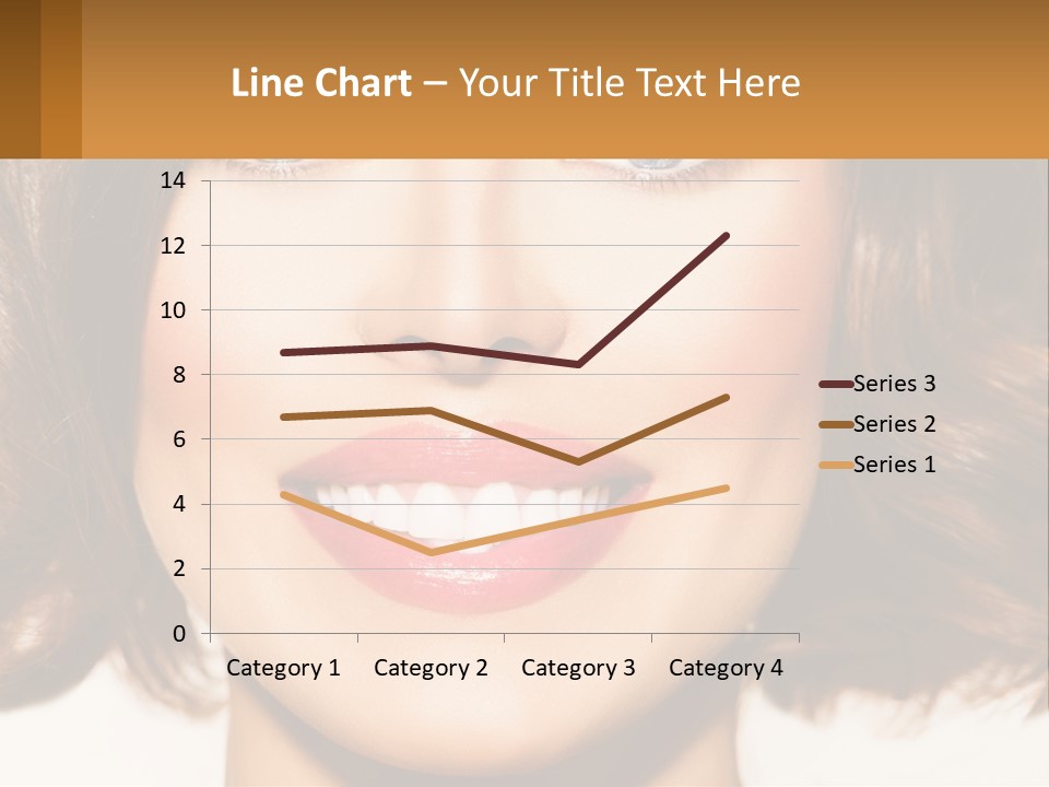 A Beautiful Woman With Blue Eyes And A Smile On Her Face PowerPoint Template
