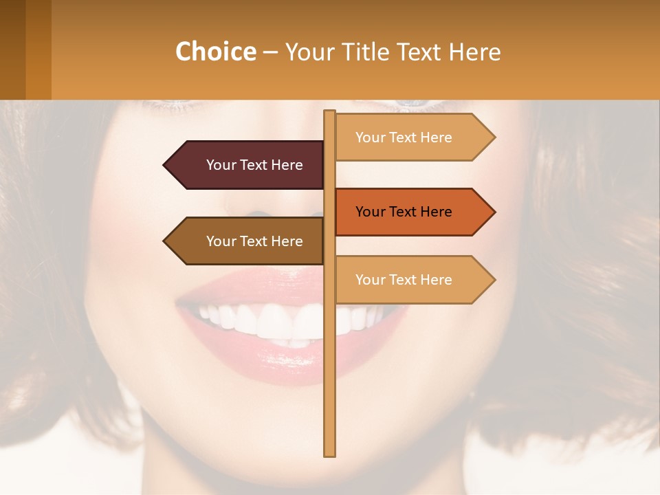 A Beautiful Woman With Blue Eyes And A Smile On Her Face PowerPoint Template