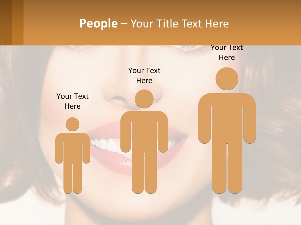 A Beautiful Woman With Blue Eyes And A Smile On Her Face PowerPoint Template