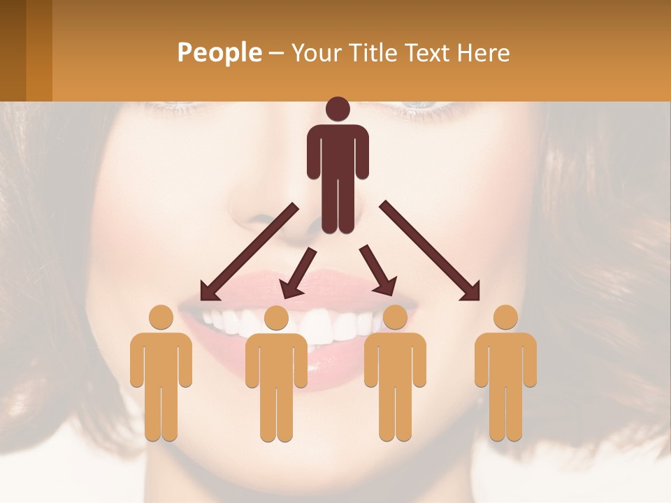 A Beautiful Woman With Blue Eyes And A Smile On Her Face PowerPoint Template