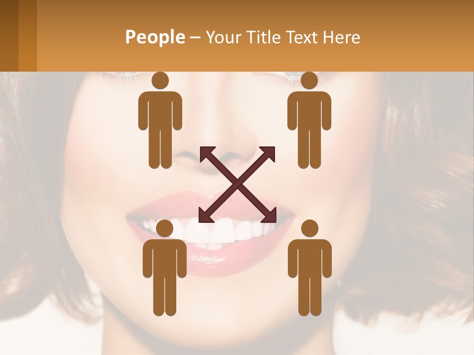 A Beautiful Woman With Blue Eyes And A Smile On Her Face PowerPoint Template