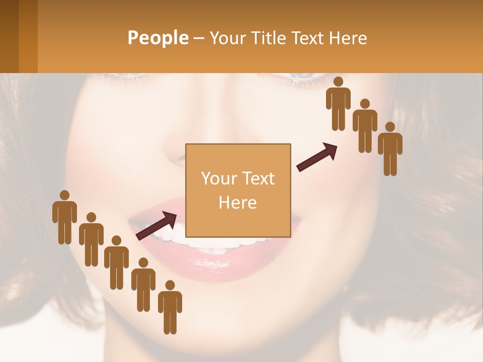 A Beautiful Woman With Blue Eyes And A Smile On Her Face PowerPoint Template