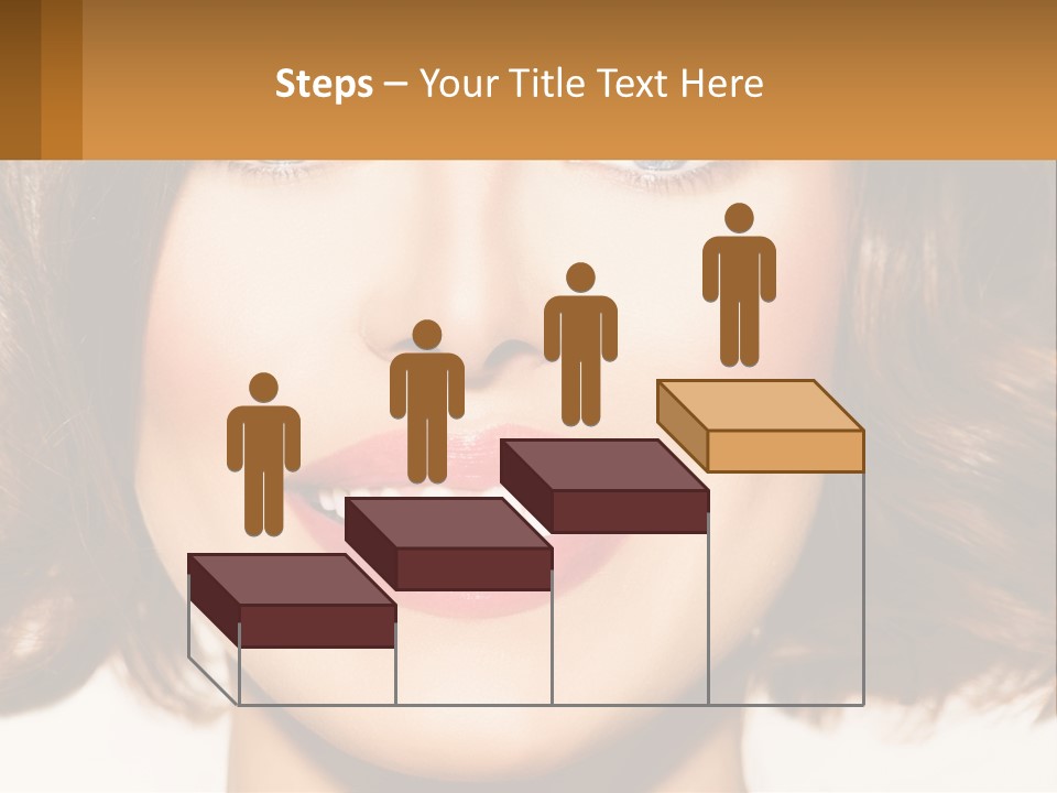 A Beautiful Woman With Blue Eyes And A Smile On Her Face PowerPoint Template