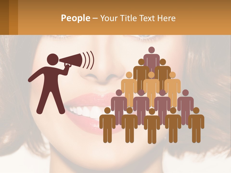 A Beautiful Woman With Blue Eyes And A Smile On Her Face PowerPoint Template