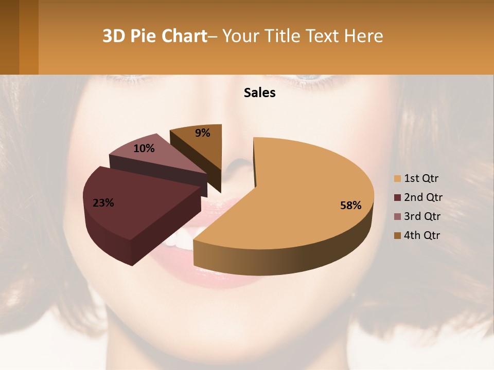 A Beautiful Woman With Blue Eyes And A Smile On Her Face PowerPoint Template