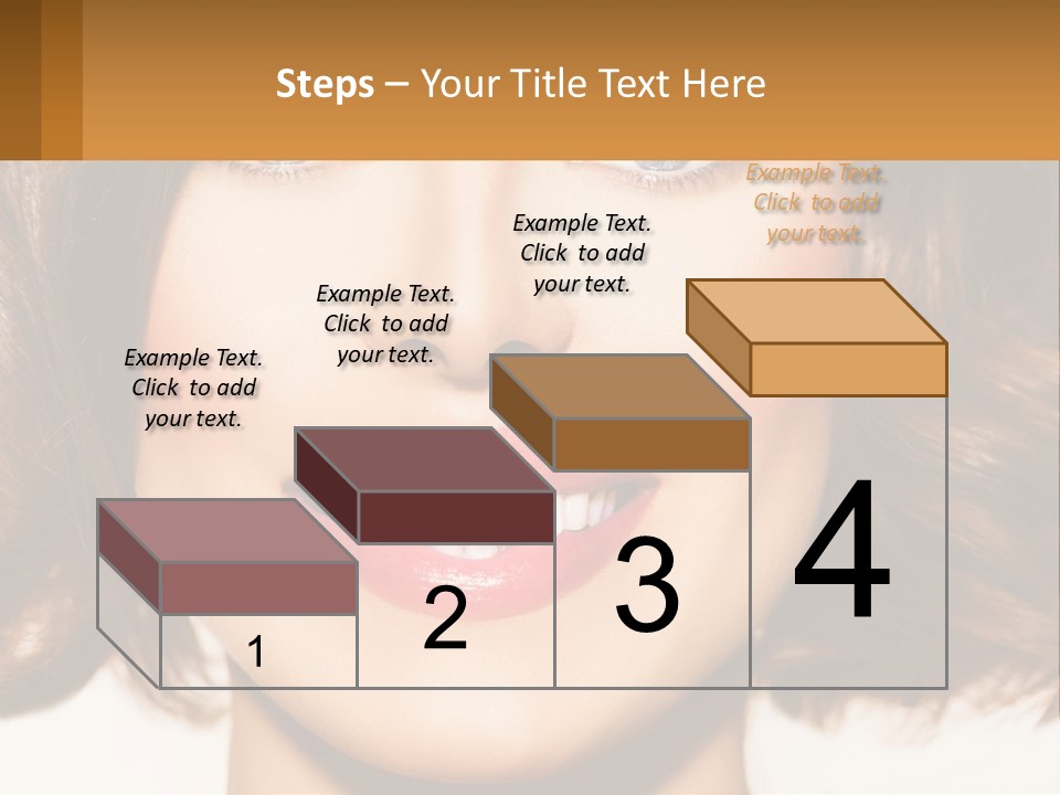 A Beautiful Woman With Blue Eyes And A Smile On Her Face PowerPoint Template