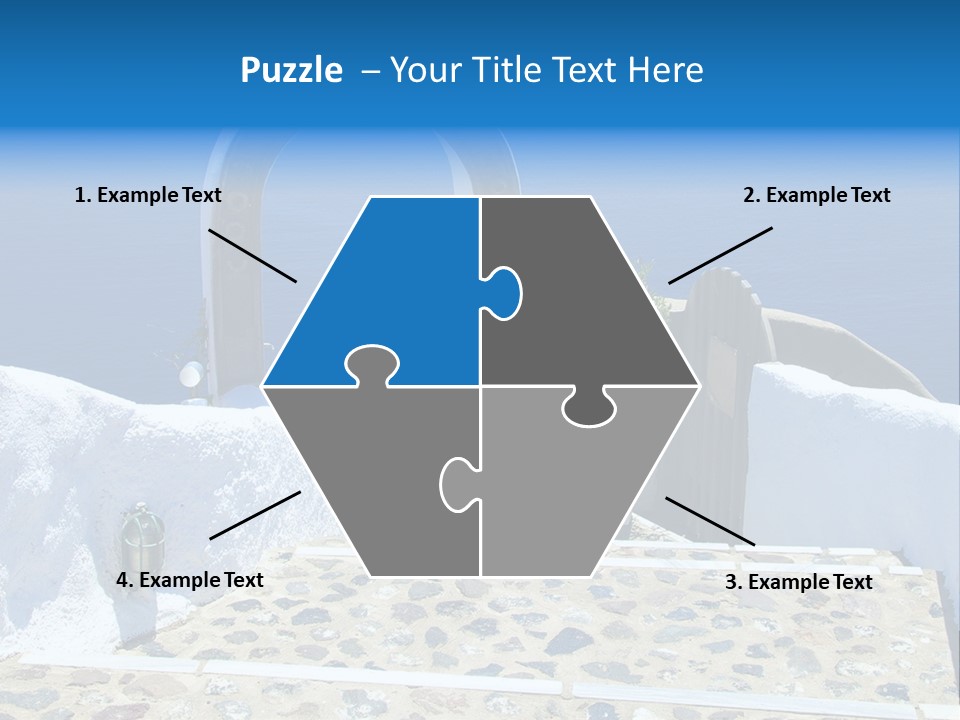 An Arch Over A Blue Ocean With A Plant In The Foreground PowerPoint Template