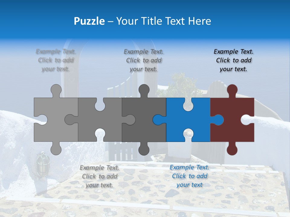 An Arch Over A Blue Ocean With A Plant In The Foreground PowerPoint Template