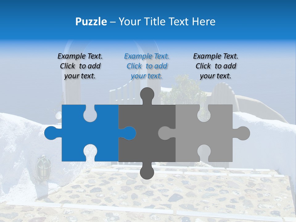 An Arch Over A Blue Ocean With A Plant In The Foreground PowerPoint Template