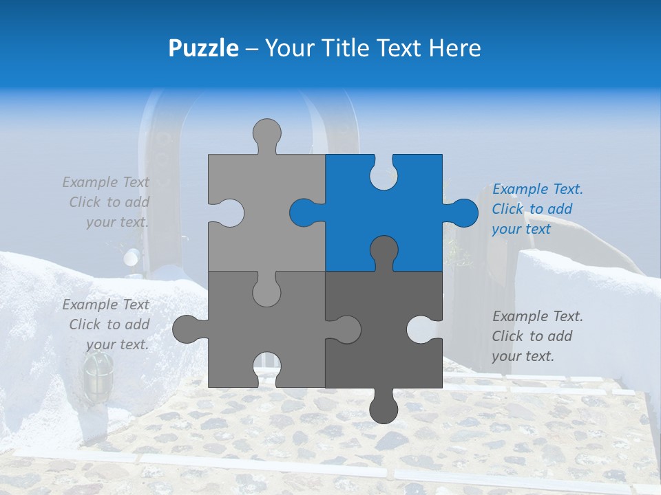 An Arch Over A Blue Ocean With A Plant In The Foreground PowerPoint Template