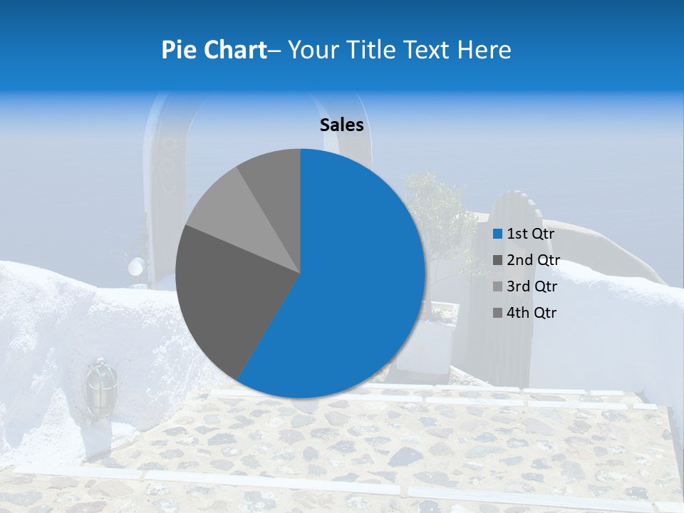 An Arch Over A Blue Ocean With A Plant In The Foreground PowerPoint Template