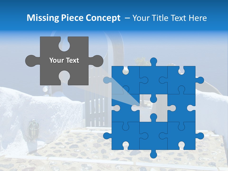 An Arch Over A Blue Ocean With A Plant In The Foreground PowerPoint Template