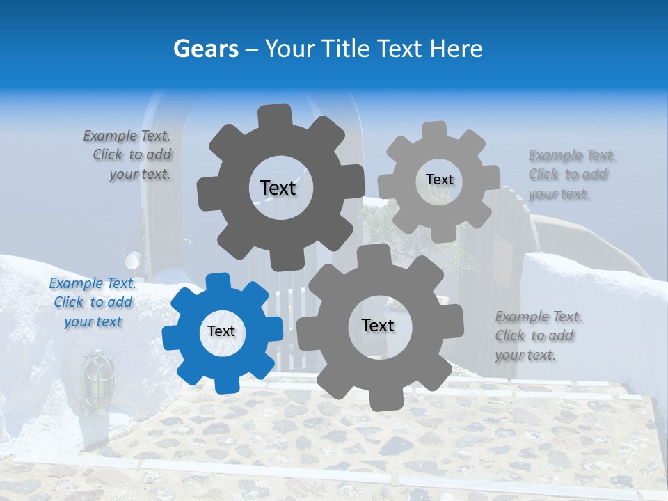 An Arch Over A Blue Ocean With A Plant In The Foreground PowerPoint Template