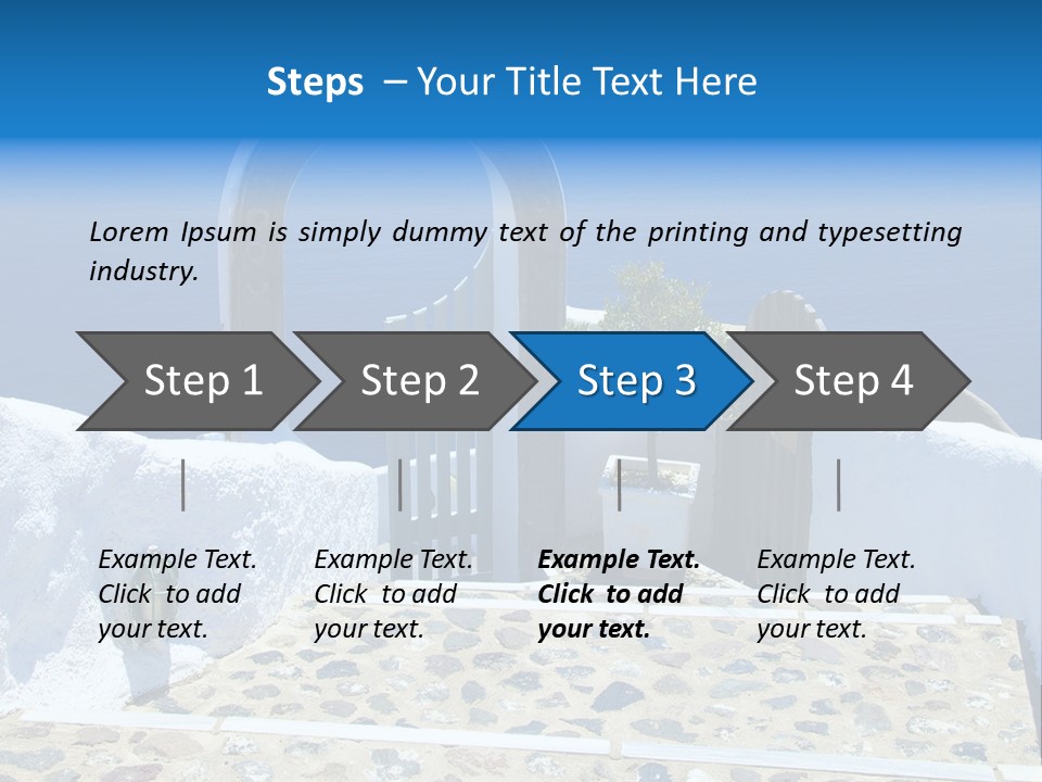 An Arch Over A Blue Ocean With A Plant In The Foreground PowerPoint Template