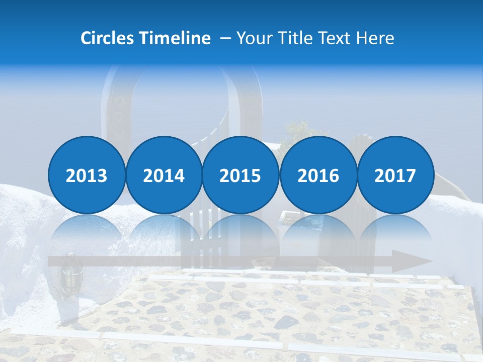 An Arch Over A Blue Ocean With A Plant In The Foreground PowerPoint Template