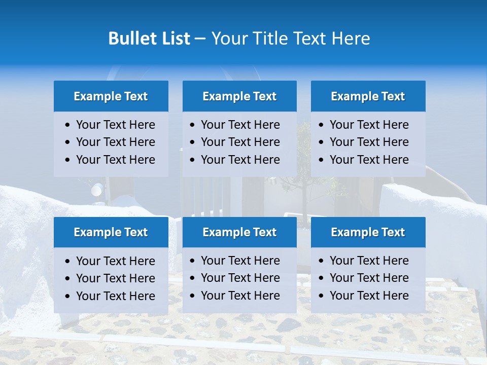 An Arch Over A Blue Ocean With A Plant In The Foreground PowerPoint Template