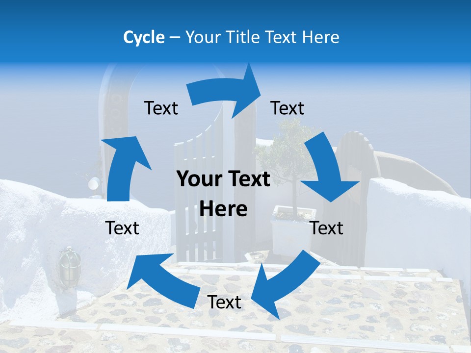 An Arch Over A Blue Ocean With A Plant In The Foreground PowerPoint Template
