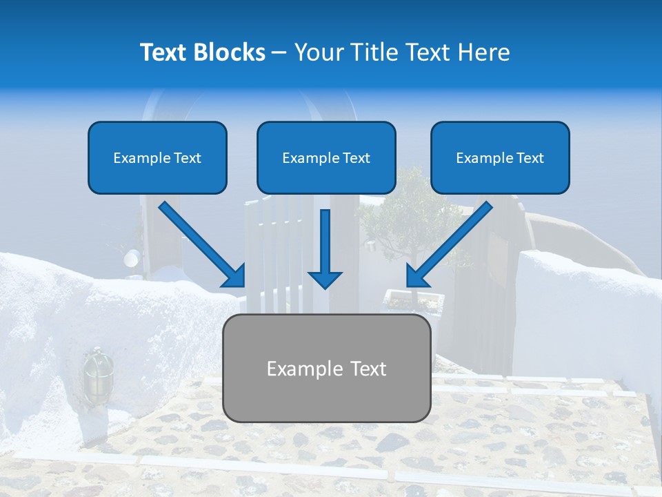 An Arch Over A Blue Ocean With A Plant In The Foreground PowerPoint Template