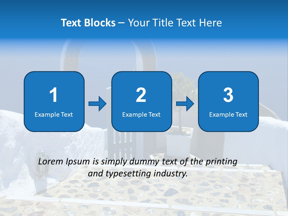 An Arch Over A Blue Ocean With A Plant In The Foreground PowerPoint Template