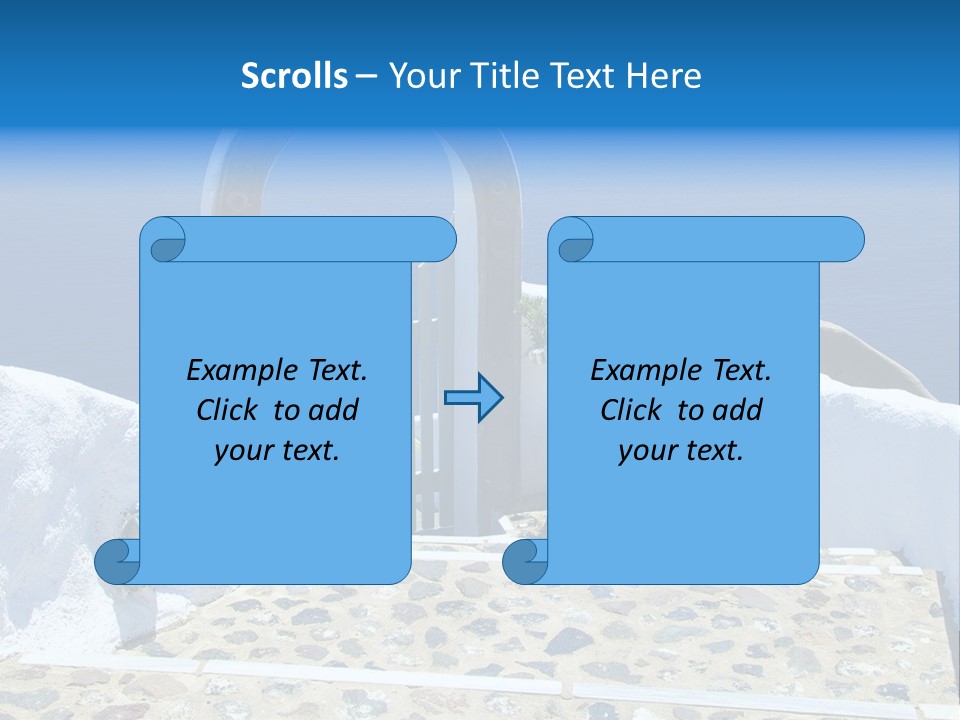 An Arch Over A Blue Ocean With A Plant In The Foreground PowerPoint Template