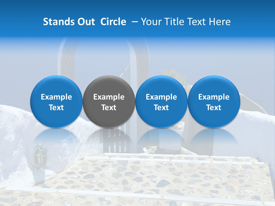 An Arch Over A Blue Ocean With A Plant In The Foreground PowerPoint Template