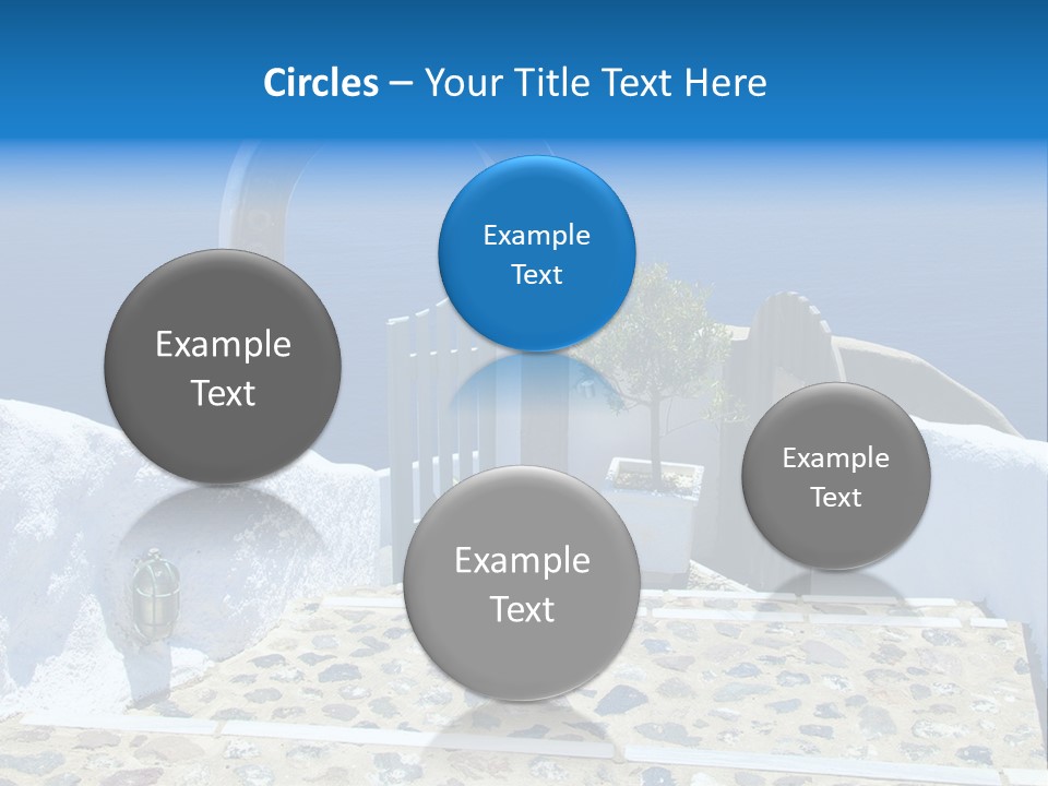 An Arch Over A Blue Ocean With A Plant In The Foreground PowerPoint Template