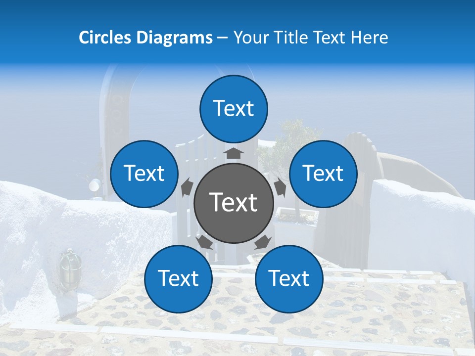 An Arch Over A Blue Ocean With A Plant In The Foreground PowerPoint Template