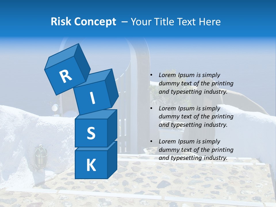 An Arch Over A Blue Ocean With A Plant In The Foreground PowerPoint Template