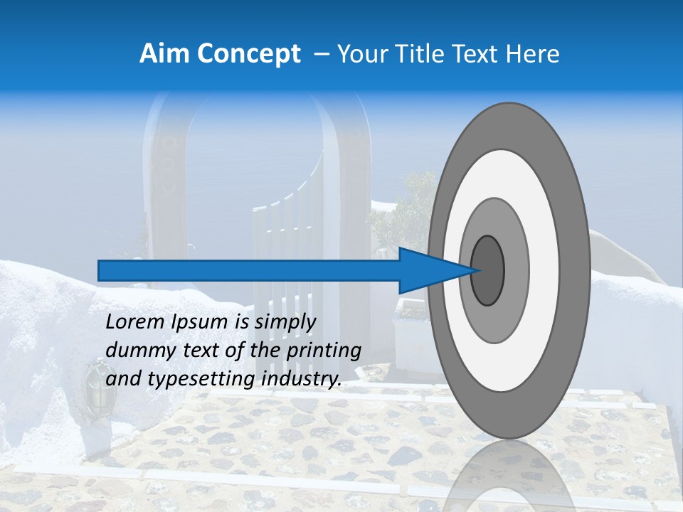 An Arch Over A Blue Ocean With A Plant In The Foreground PowerPoint Template