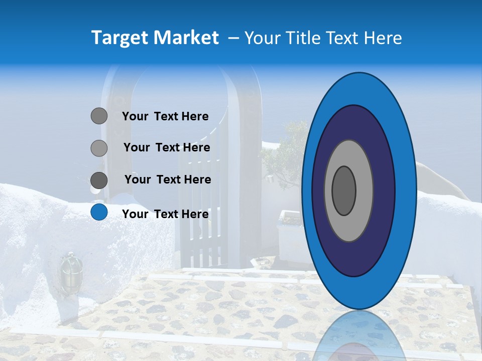 An Arch Over A Blue Ocean With A Plant In The Foreground PowerPoint Template