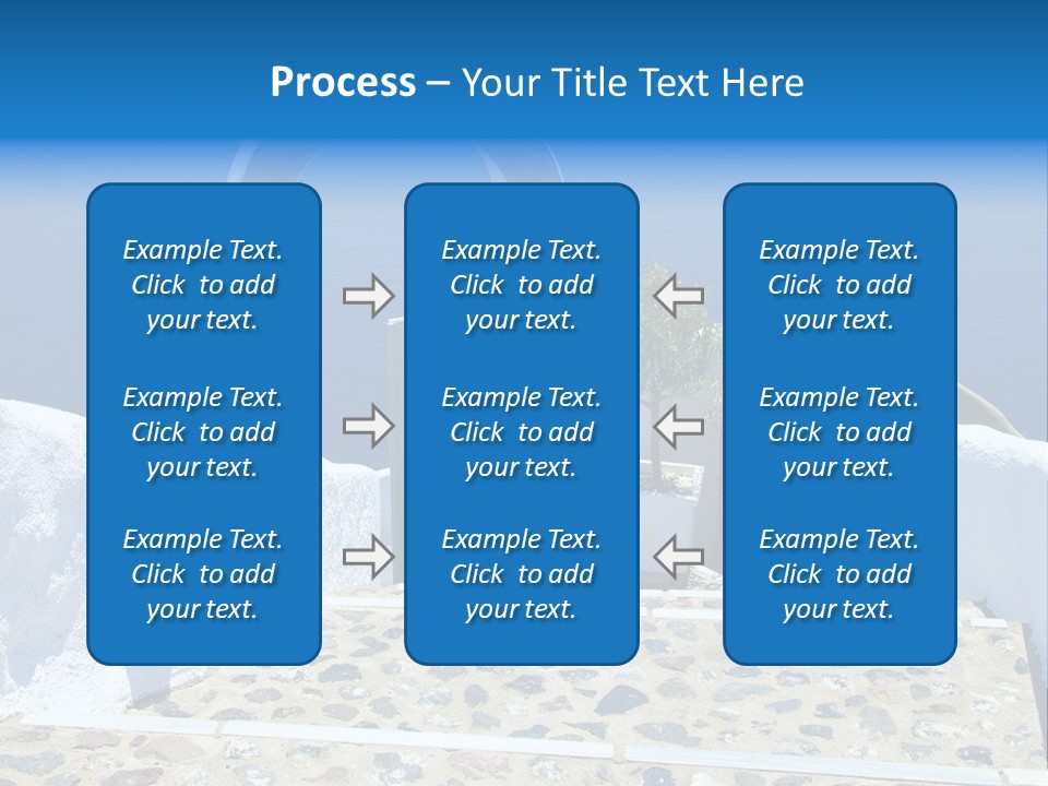 An Arch Over A Blue Ocean With A Plant In The Foreground PowerPoint Template