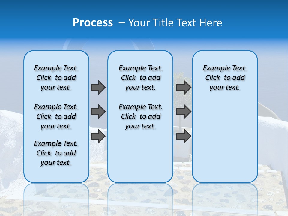 An Arch Over A Blue Ocean With A Plant In The Foreground PowerPoint Template