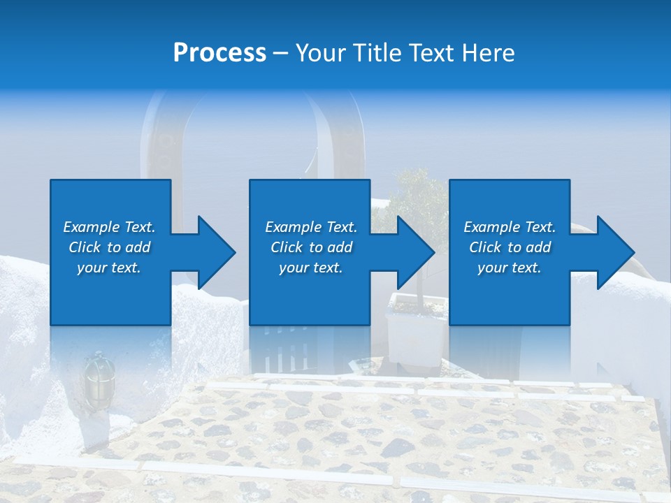 An Arch Over A Blue Ocean With A Plant In The Foreground PowerPoint Template