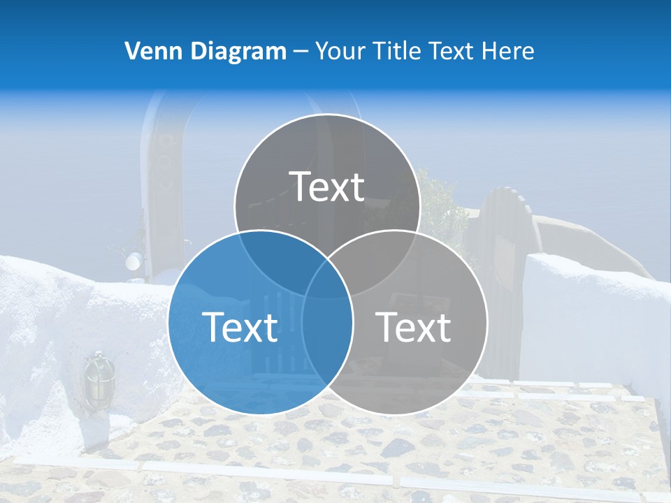 An Arch Over A Blue Ocean With A Plant In The Foreground PowerPoint Template